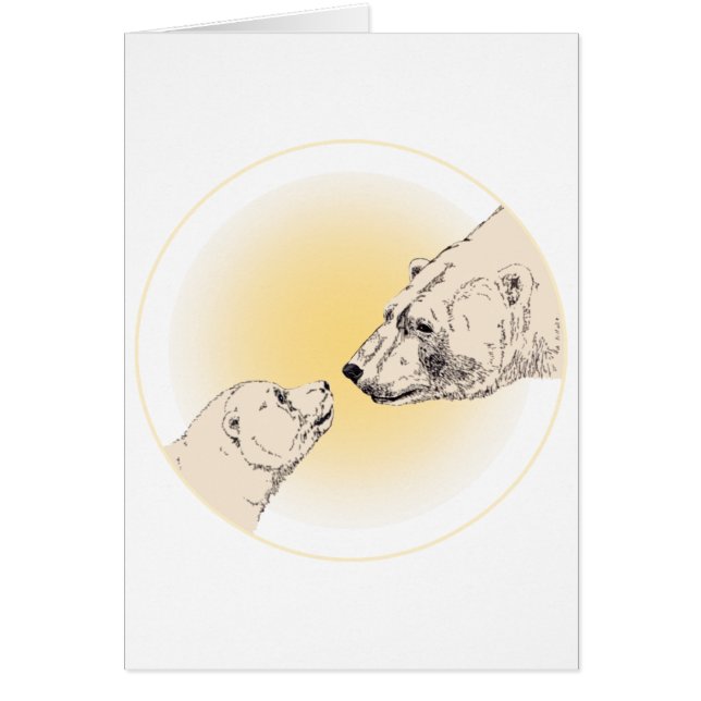 Polar Bear Card Bear & Cub Cards Custom Art Card (Front)