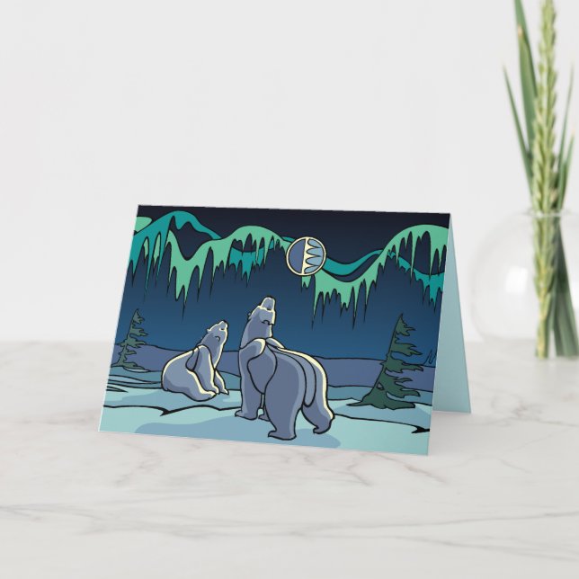 Polar Bear Card Custom Cards Wildlife Art Card (Front)