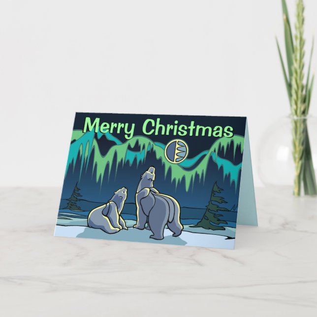 Polar Bear Card Custom Cards Wildlife Art Card (Front)