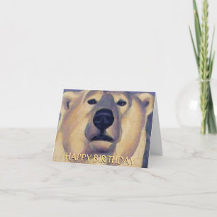 Polar Bear Card Personalize Polar Bear Art Card