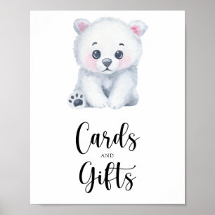 Polar bear - cards and gifts baby shower poster