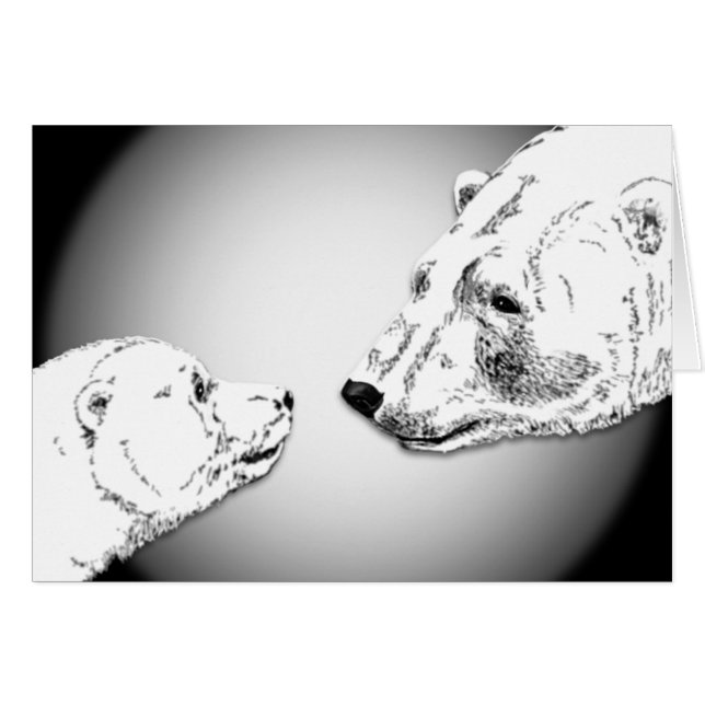 Polar Bear Cards Personalized Bear Art Card (Front Horizontal)