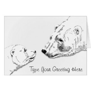 Polar Bear Cards Personalized Bear Art Card