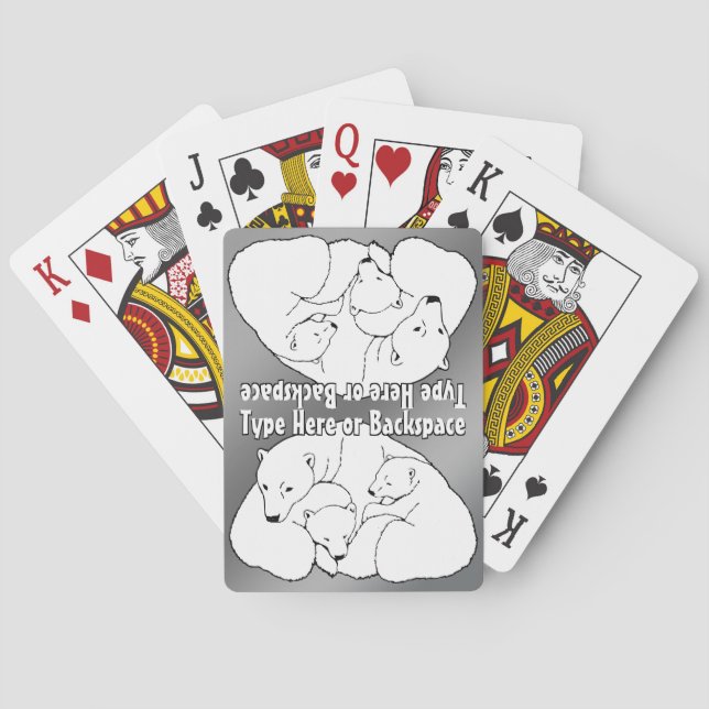 Polar Bear Cards Personalized Bear Playing Cards (Back)