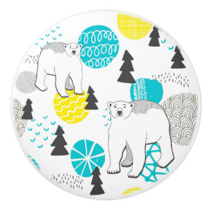 Polar bear ceramic knob