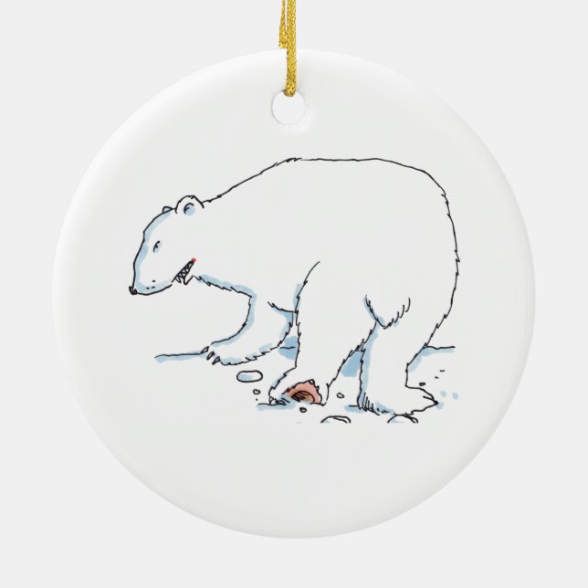 Polar Bear ceramic ornament (Back)