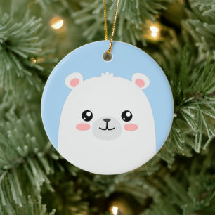 Polar bear ceramic ornament