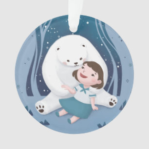Polar Bear & Child Illustration Ornament