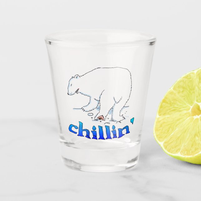 Polar Bear Chill clear shot glass (Front)