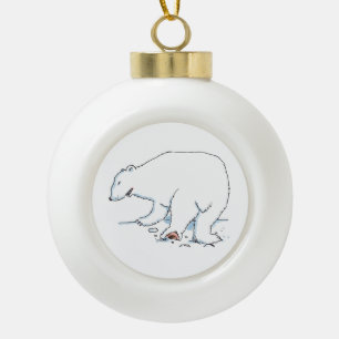 Polar Bear Christmas ball Ceramic Ball Christmas Ornament