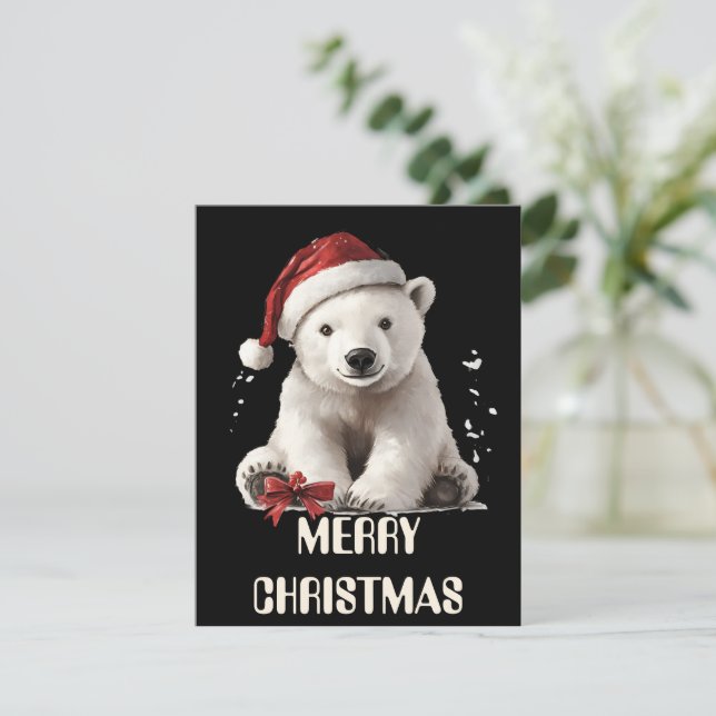 Polar Bear Christmas Card (Standing Front)