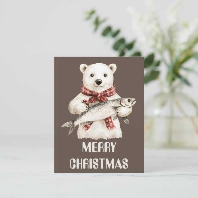 Polar Bear Christmas Card (Standing Front)