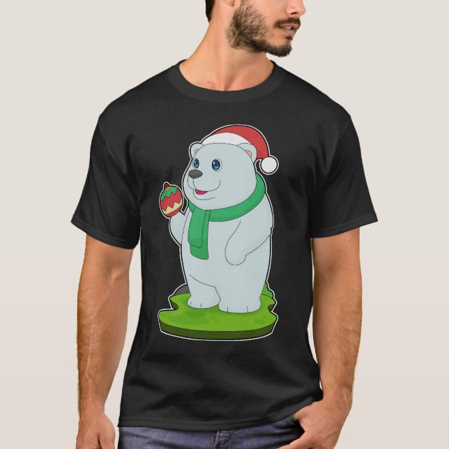 Polar bear Christmas Christmas bell T-Shirt (Front)