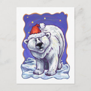 Polar Bear Christmas Holiday Postcard