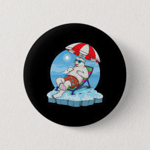 Polar Bear Christmas In July Winter Holidays Clima 2 Inch Round Button