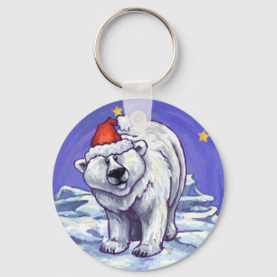 Polar Bear Christmas Keychain