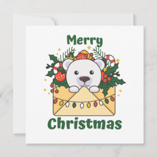 Polar Bear Christmas Letter Winter Animals Polar Invitation