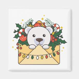 Polar Bear Christmas Letter Winter Animals Polar M Magnet