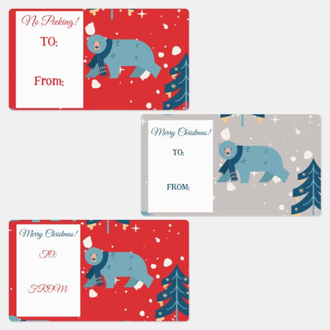 Polar Bear Christmas Name tags  (Group)