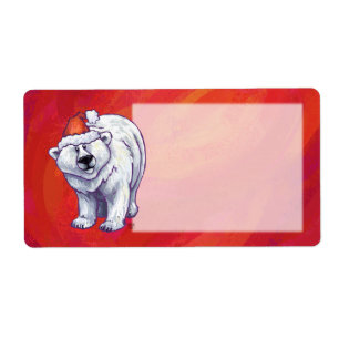 Polar Bear Christmas On Red