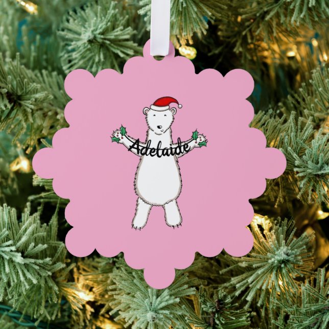 Polar Bear Christmas Ornament Card (Insitu (Tree))