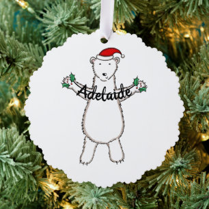 Polar Bear Christmas Ornament Card