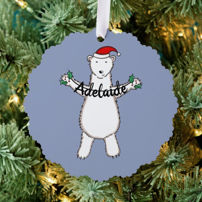 Polar Bear Christmas Ornament Card (Insitu (Tree))