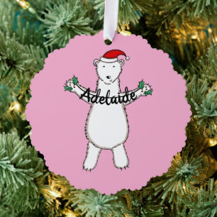 Polar Bear Christmas Ornament Card