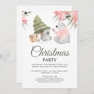 Polar Bear Christmas Party Invitation