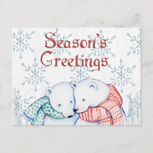 Polar Bear Christmas Postcard