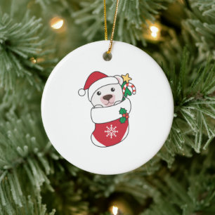 Polar Bear Christmas Snow Winter Animals Polar Ceramic Ornament