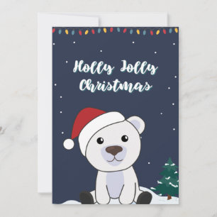 Polar Bear Christmas Snow Winter Animals Polar Hol Holiday Card