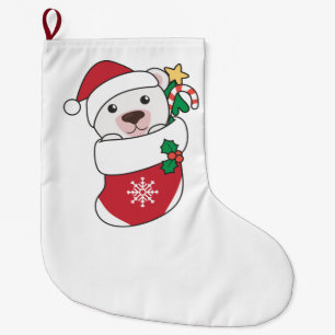 Polar Bear Christmas Snow Winter Animals Polar Large Christmas Stocking