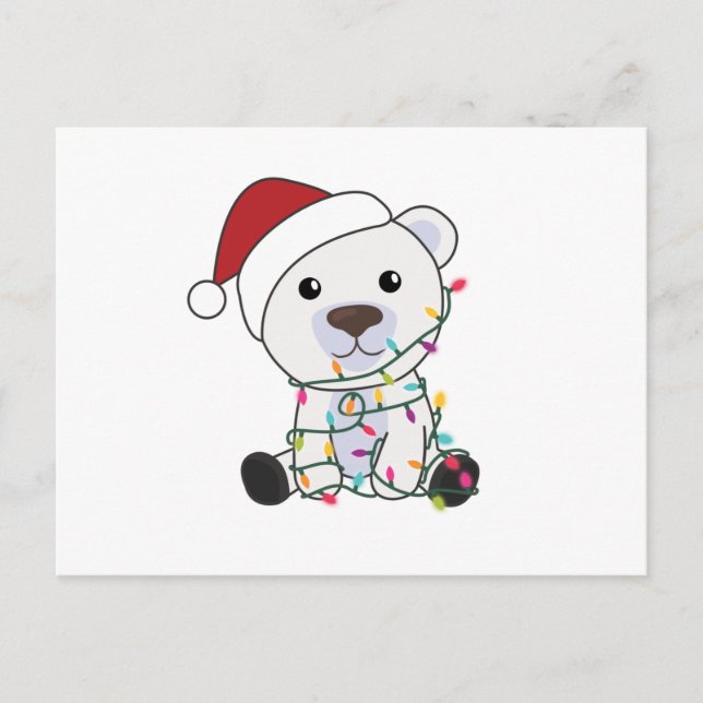 Polar Bear Christmas Snow Winter Animals Polar Postcard (Front)