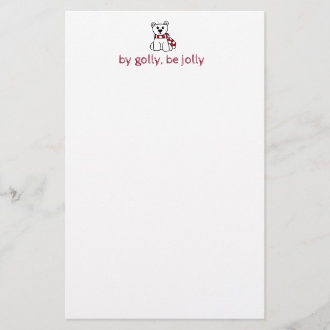 Polar Bear Christmas Stationery (Front)