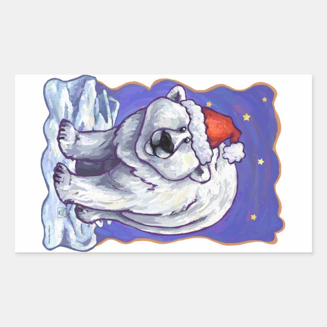 Polar Bear Christmas Sticker (Front)