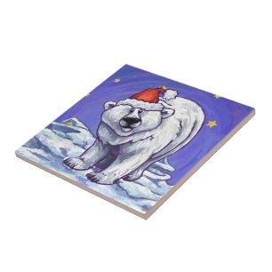Polar Bear Christmas Tile