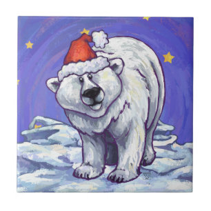 Polar Bear Christmas Tile