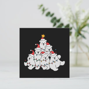 Polar Bear Christmas Tree Funny Animal Bears Holiday Card