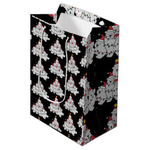 Polar Bear Christmas Tree Funny Animal Bears Medium Gift Bag