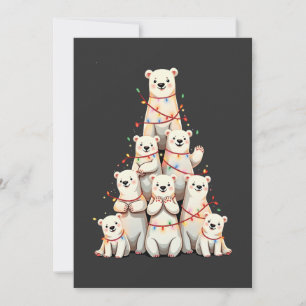 Polar Bear Christmas Tree Merry Christmas Xmas  Invitation