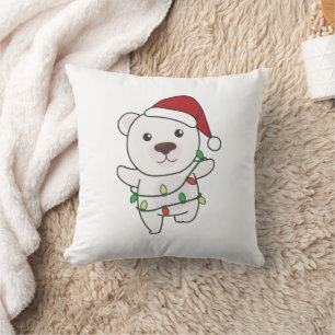 Polar Bear Christmas Winter Animals Polar Bears Throw Pillow