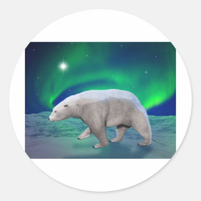 Polar Bear Classic Round Sticker (Front)