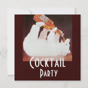 POLAR BEAR COCKTAIL PARTY brown white ice metallic Invitation