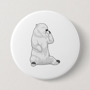 Polar bear Coffee Cup 3 Inch Round Button
