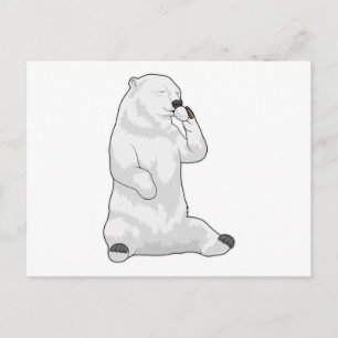 Polar bear Coffee Cup Postcard