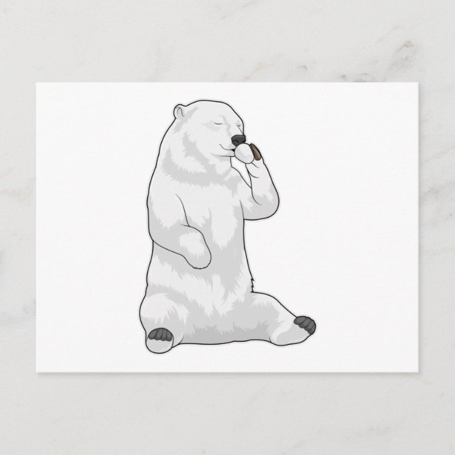 Polar bear Coffee Cup Postcard (Front)