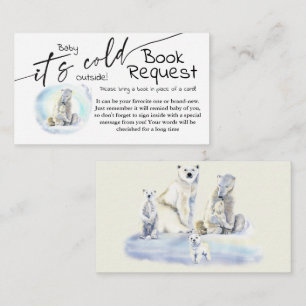 Polar Bear Cold Outside Book for Baby Shower Game Enclosure Card