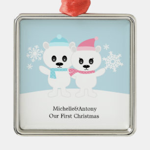 Polar Bear Couple Ornaments