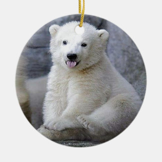 Polar Bear Cub Ceramic Ornament